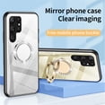 thumbnail image 3 of JTCASES for Samsung Galaxy S23 Ultra Case, Glitter Diamond  Ring Kickstand Mirror Backplane Make-up Women Girls Bling Luxury Phone Stand Cover Shockproof Anti-fall, Gold, 3 of 11