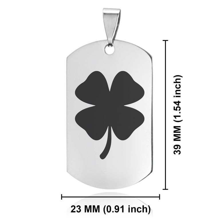 Engrave Mens Black Titanium Dog Tag Pendant Necklace Stainless Steel