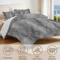 thumbnail image 3 of Grey Marble King Size Comforter Set – 3 Piece King Comforter Set - Soft Microfiber All Season King Comforter by Conrad’s Limited Collections, 3 of 5