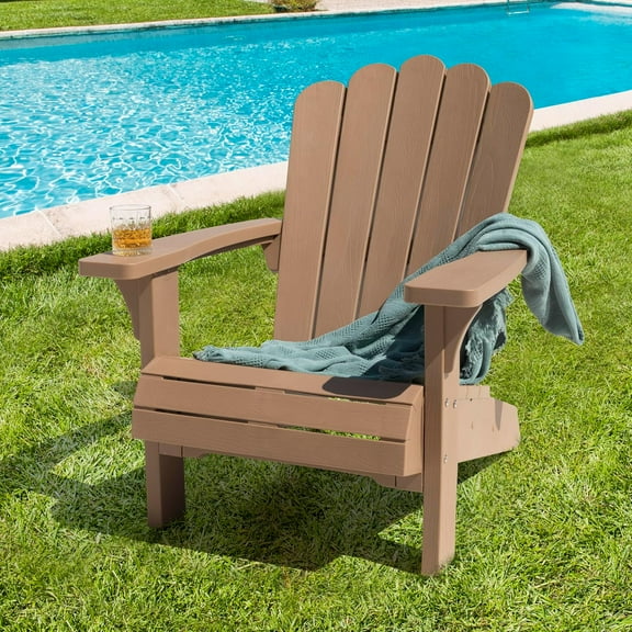 NALYL Folding Adirondack Chair, Plastic Fire Pit Chairs, Patio Chair Weather Resistant, Outdoor Chairs, Lawn Chair with Widened Armrests, for Deck, Outdoor, Backyard, Garden, Champagne