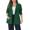 thumbnail image 4 of Agnes Orinda Women's Plus Size Blazer Lapel Long Sleeves Button Down Business Casual Suit Jacket with Pockets 4X Green, 4 of 6