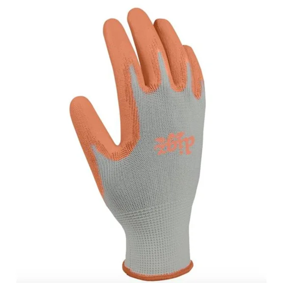 PURELY- Digz Women'S Small Gray Orange Stretch Knit Garden Gloves With Grip Protection