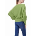 thumbnail image 5 of Women'S Solid Color Oversized Batwing Sleeve Boat Neck Long Sleeve Knit Sweater Loose Pullover Avocado One Size, 5 of 6