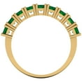 thumbnail image 5 of 2.61 ct Brilliant Emerald Cut Simulated Emerald 18K Yellow Gold Eternity Band SZ 9, 5 of 6