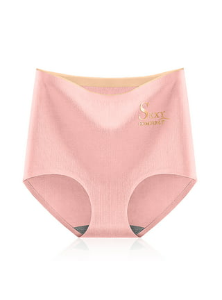 XFLWAM Women's Leak Proof Menstrual Period Panties Underwear High Waist  Solid Color Cotton Soft Breathable Briefs Pink XL