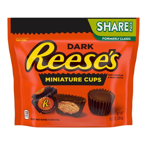 Reese's Miniatures Dark Chocolate Peanut Butter Cups Share Pack - 10.2 oz (Pack of 2)