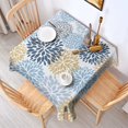 thumbnail image 2 of Blue Floral and Petal Pattern Square Tablecloth,Waterproof Square Table Cover,Wipeable Spillproof Washable Table Cover for Home Kitchen Party Decor 42"X42"(107x107cm), 2 of 6