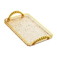 thumbnail image 2 of Bandeja rectangular para servir, organizador de tocador de baño, plato de fruta moderno Simple, bandeja de almacenamiento de joyas para encimera, Borde dorado ámbar., 2 of 8