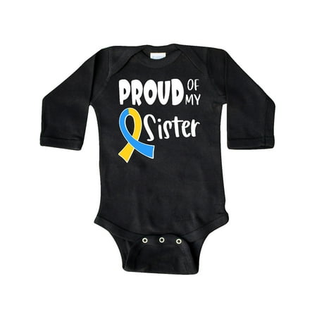 

Inktastic Proud of my Sister Down Syndrome Awareness Gift Baby Boy or Baby Girl Long Sleeve Bodysuit
