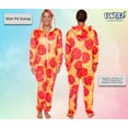 thumbnail image 3 of Hooded Pizza Jumpsuit - Adult Pepperoni Pizza Costume - Print Long Sleeve Zip One Piece by Silver Lilly (XL), 3 of 6