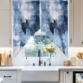 thumbnail image 4 of Abstract Mottled Texture Swag Curtain Valance for Windows, White Blue Oil Painting Window Treatments Short Swag Topper for Kitchen Windows Bathroom Bedroom, 36"x63", 4 of 8