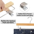 thumbnail image 3 of Perchas de madera AMKUFO para pantalones, 20 unidades, madera natural con clips, 35 cm, 3 of 7