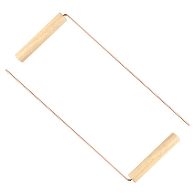 2Pcs Pure Copper Dowsings Rods Coppers Probes Rod for Water Treasures Gold Detectors Divination Locating Tools with Handles