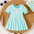 thumbnail image 2 of MEZZALL Girls Casual Pleated Dress Round Neck Comfortable And Party Wear Flowy Twirl Skirt For Toddler Solid Color Holiday Dresses, 2 of 8