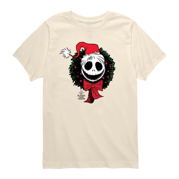 Nightmare Before Christmas - Jack Wreath - Youth Boys Short Sleeve Graphic T-Shirt