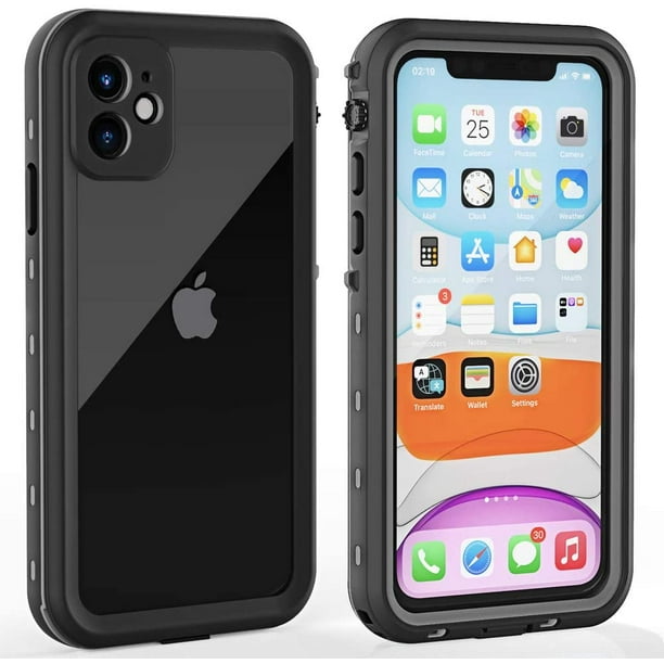 iPhone 11 Waterproof Case with Screen Protector Full Body Protector  Shockproof Dustproof Dirtproof Heavy Duty IP68 Waterproof Case for iPhone  11(6.1inch)（Black） 