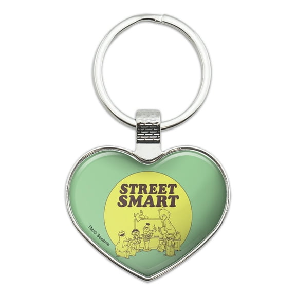 Sesame Street Smart Keychain Heart Love Metal Key Chain Ring