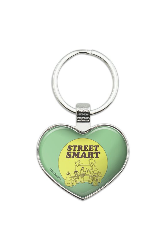 Sesame Street Smart Keychain Heart Love Metal Key Chain Ring