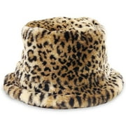 George - Faux Leopard Boater Hat