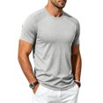 thumbnail image 6 of Men Summer Outdoor Sports Leisure Fitness Round Neck Short Sleeve T Shirt Running Athletic T-Shirts Short Sleeve Gym Tops XL Light Gray Men's Short Sleeved T Shirt, 6 of 9