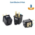 thumbnail image 5 of [UL Listed] Cable Matters 3-Pack 2 Prong to 3 Prong Outlet Adapter, 3P to 2P Plug Adapter - Converts a 2-Prong Outlet to Support 3-Prong Plugs, Black, 5 of 6