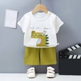 thumbnail image 2 of Summer Boys Girls 2 Piece Outfits Toddler Boy Clothes Sets Cute Summer Surf Print T-Shirt and Beach Print Shorts Outfit, 2 of 6