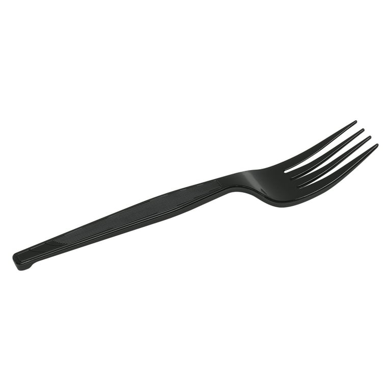 Plastic Cutlery, Heavy Mediumweight Forks, Black, 1,000/Carton Plastic Cutlery, Heavy Mediumweight Forks, Black, 1,000/Carton