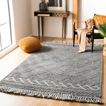 SAFAVIEH Casablanca Dashiell Geometric Shag Area Rug, Charcoal, 5' x 8'