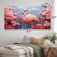 thumbnail image 4 of Designart "Flair of Pink Flamingos" Animals Metal Wall Decor Set, 4 of 5