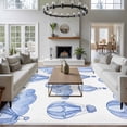 thumbnail image 3 of Purple Blue Hot Air Balloon Area Rugs 6'x9', Washable Small Throw Rugs for Kitchen Dining room, Modern Balloon Float Clouds Indoor Outdoor Rug Non-Slip Low Pile Carpet Runner Reversible Floor Mats, 3 of 8