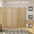 thumbnail image 4 of HOMCOM 6 Panel Room Divider, Bohemian Folding Privacy Screen, Natural Wood, 4 of 10