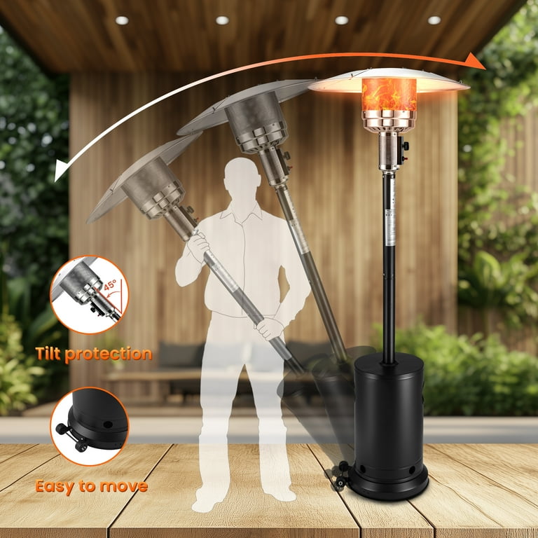 Propane Patio Heater, 48,000 BTU Upgraded Propane Heater w/ 226 Sq.ft Heating Square, Outdoor Heavy Duty Heater with Wheels & Adjustable Thermostat, Propane Patio Heater, 48,000 BTU Upgraded Propane Heater w/ 226 Sq.ft Heating Square, Outdoor Heavy Duty Heater with Wheels & Adjustable Thermostat,