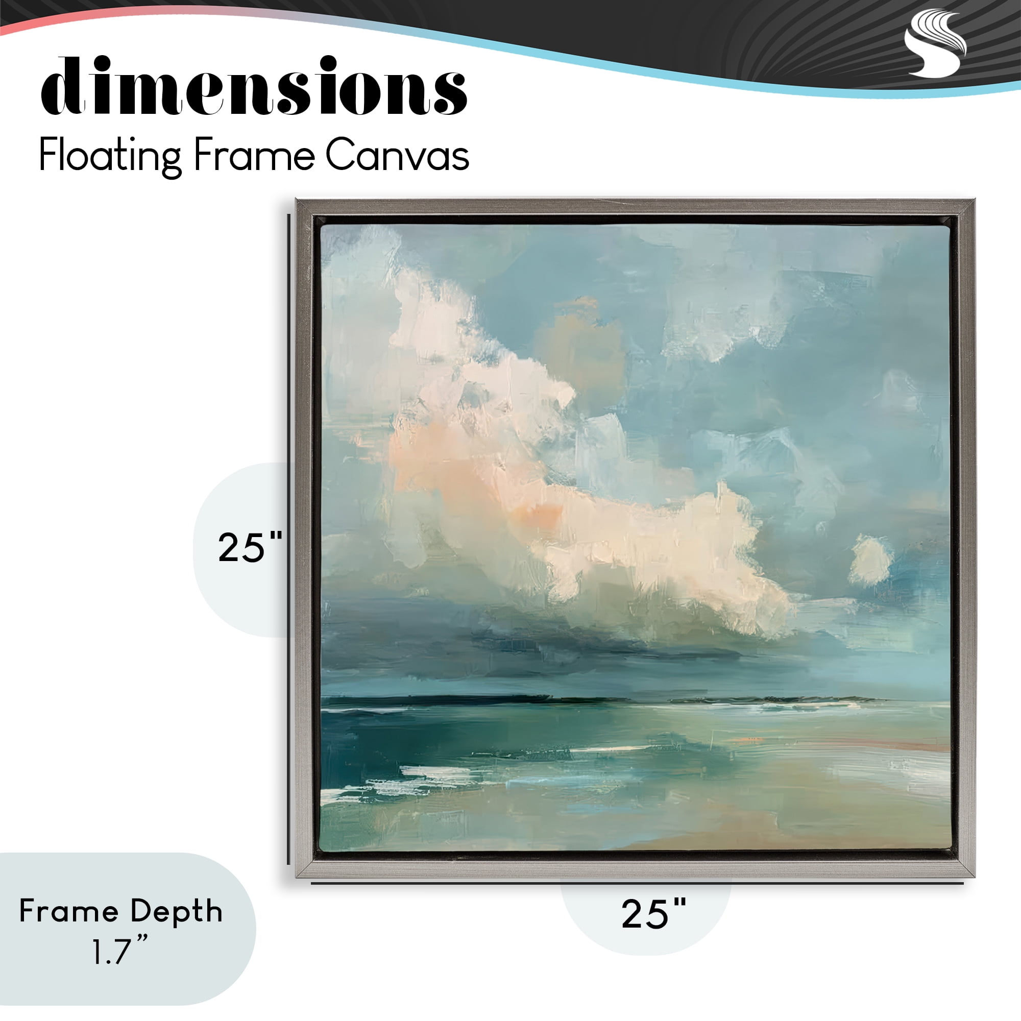 Stupell Industries Stormy Beach with Overhead Clouds Gray Framed Floater Canvas Wall Art, design by Kim Curinga