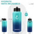 thumbnail image 3 of Opard Stainless Steel Water Bottle, 32 oz Vacuum Insulated Double Walled Leak Proof Sports Water Bottle with Straw for Gym Travel Camping Blue Gradient, 3 of 6