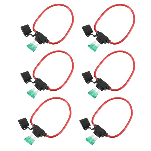 6 Juegos DC 12V 10AWG 10 Calibre ATC/ATO En Línea Fusible Soporte con 30A Fusible