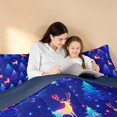 thumbnail image 4 of Manfei Reindeer Queen Comforter Set Christmas Comforter Sets Queen, Gray Green 3pcs 1 Comforter and 2 Pillowcases, Navy Reversible, 4 of 6