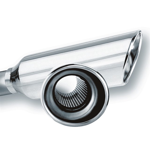 Borla Embout de Tuyau d'Échappement 20248 T-304 en Acier Inoxydable; Entrée 2-1/2 Po; Sortie 4 Po; Rond; Coupe d'Angle; Bord Roulé; Longueur 13 Po