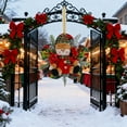 thumbnail image 4 of Noothes Christmas Wreath with Santa Snowman Figures Pre-Assembled Holiday Door Wall Hanging and Xmas Tree Ornament, 4 of 6