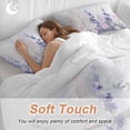 thumbnail image 4 of 3 Piece Lavender Duvet Cover Set Twin Size, Microfiber Comforter/Quilt Cover with Corner Ties and 2 Pillowcases, Pastoral Pastel Purple Pink Wildflower All Season Soft Bedding with Zipper Closure, 4 of 8