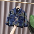 thumbnail image 1 of Chaqueta vaquera de manga larga con solapa para niños, bonita chaqueta informal para niños, chaqueta vaquera de manga larga con capucha, chaqueta vaquera para niños, top de poliéster, 1 of 9