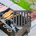 thumbnail image 5 of FONDOTIN Grille de Gril en Fonte Robuste 1 Pce Rectangulaire Noire pour Foyer Extérieur Camping Cuisson Grilles, 5 of 5