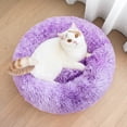 thumbnail image 6 of Exclusivo Mezcla Calming Donut Pet Bed for Large Dogs 36", Anti-Anxiety Plush Cozy Warming Dog Bed, Gradient Purple, 6 of 7