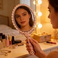 thumbnail image 4 of EBCUE Handheld Mirror Hand Held Mirror with Handle Small Travel Packet Compact Mirrors Vintage Decorative Makeup Cosmetic Purse Mirrors for Girls Women Rose Gold, 4 of 6