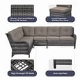 thumbnail image 2 of PARKWELL Outdoor Patio Furniture Set with Fire Pit Table,All-Weather Conversation L-Shaped Sectional Sofa with No-slip Thick Cushions,Backyard Porch Garden Poolside Balcony Set,Gray/Gray, 2 of 8