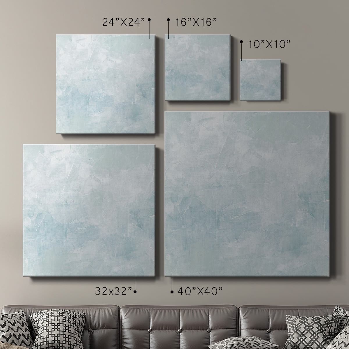 Wexford Home Drifting Blue I-Premium Gallery Wrapped Canvas, 24" x 24" - Ready to Hang