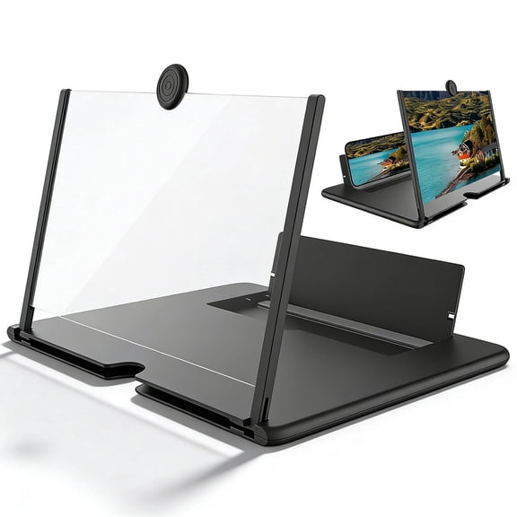 LAPTOM MAX Screen Magnifier for Cell Phone, 3D Phone Screen Enlarger with Foldable Stand for HD Movies and Gaming