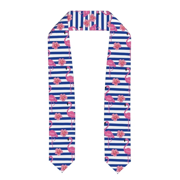 Fuzoiu Pink Flamingo Print Graduation Sash,Graduation Stole,Unisex Adult Graduation Stole Shawl 91" Long,for Academic Commencements Shawl-Flattened