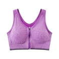 thumbnail image 6 of Womens Bras Zipper Shockproof Gathers No Steel Vest Running Fitness Underwear Sports Bra Sport Bras for Women Purple1 L, 6 of 6