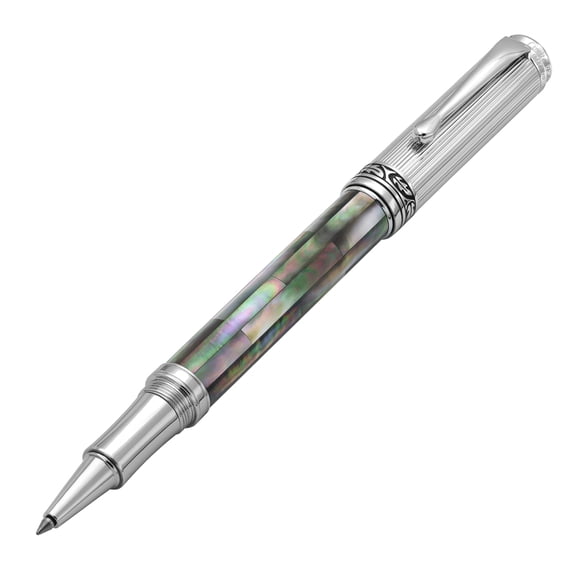 Xezo Xezo Maestro® Black Mother of Pearl Rollerball Pen - Chrome Plated