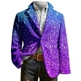 thumbnail image 5 of oqasdz Mens Blazer Lux Glam Pinstripe Velvet for with Sequin Print Festive Jacket Classic Fit Stretch Dress Coat Daily Formal Outdoor Activities, 5 of 5